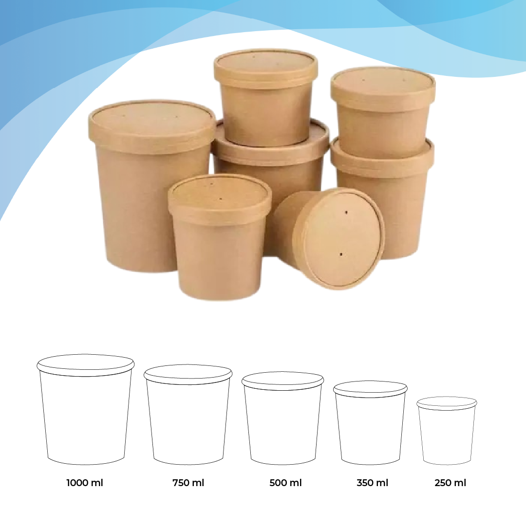 Disposable Paper Container With Lid