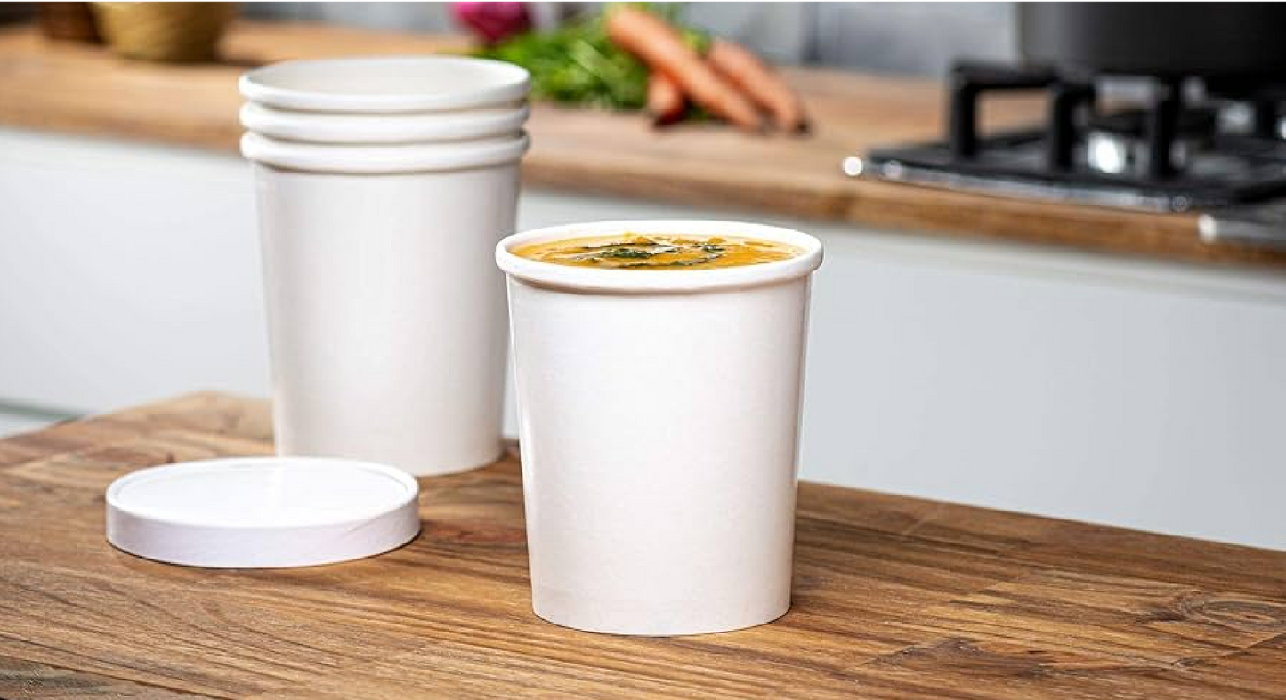 Disposable Paper Container With Lid