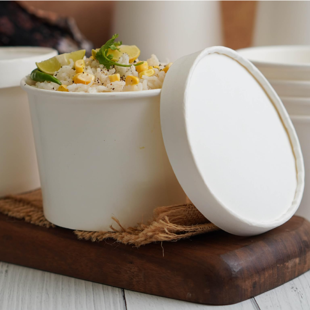 Disposable Paper Container With Lid