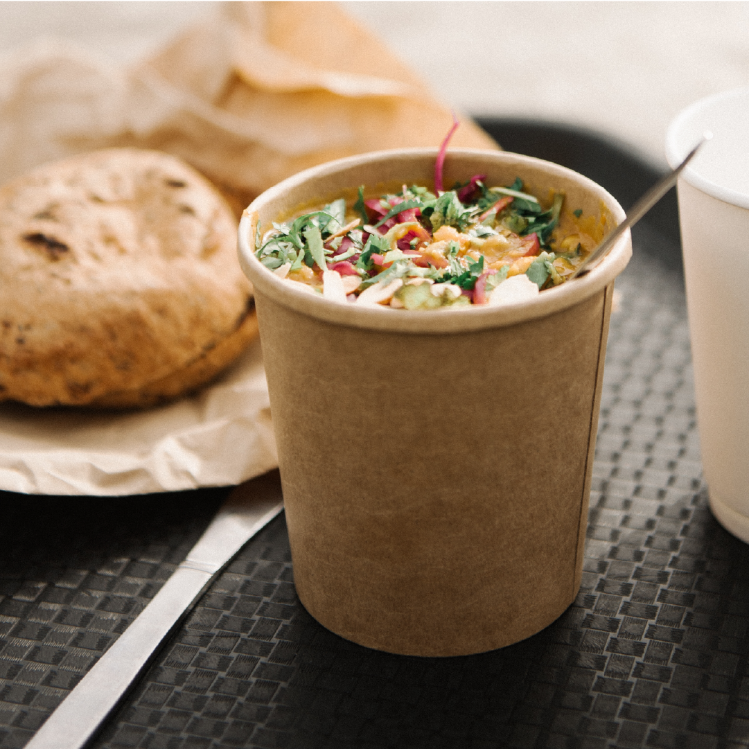 Disposable Paper Container With Lid