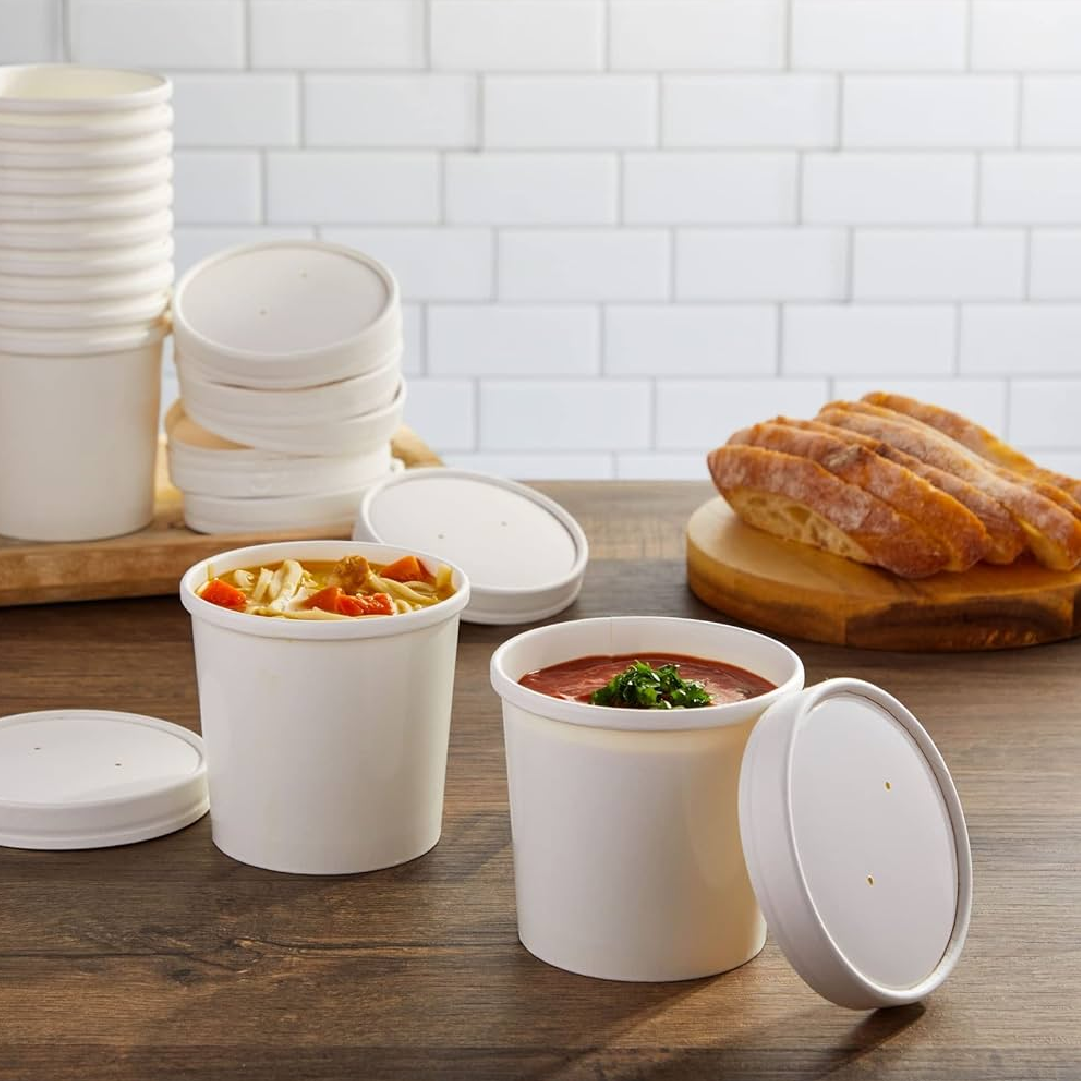 Disposable Paper Container With Lid