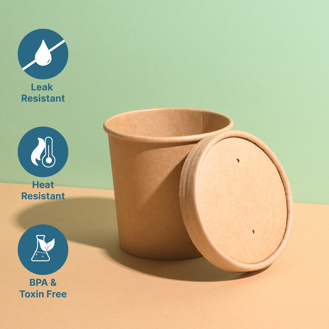 Disposable Paper Container With Lid