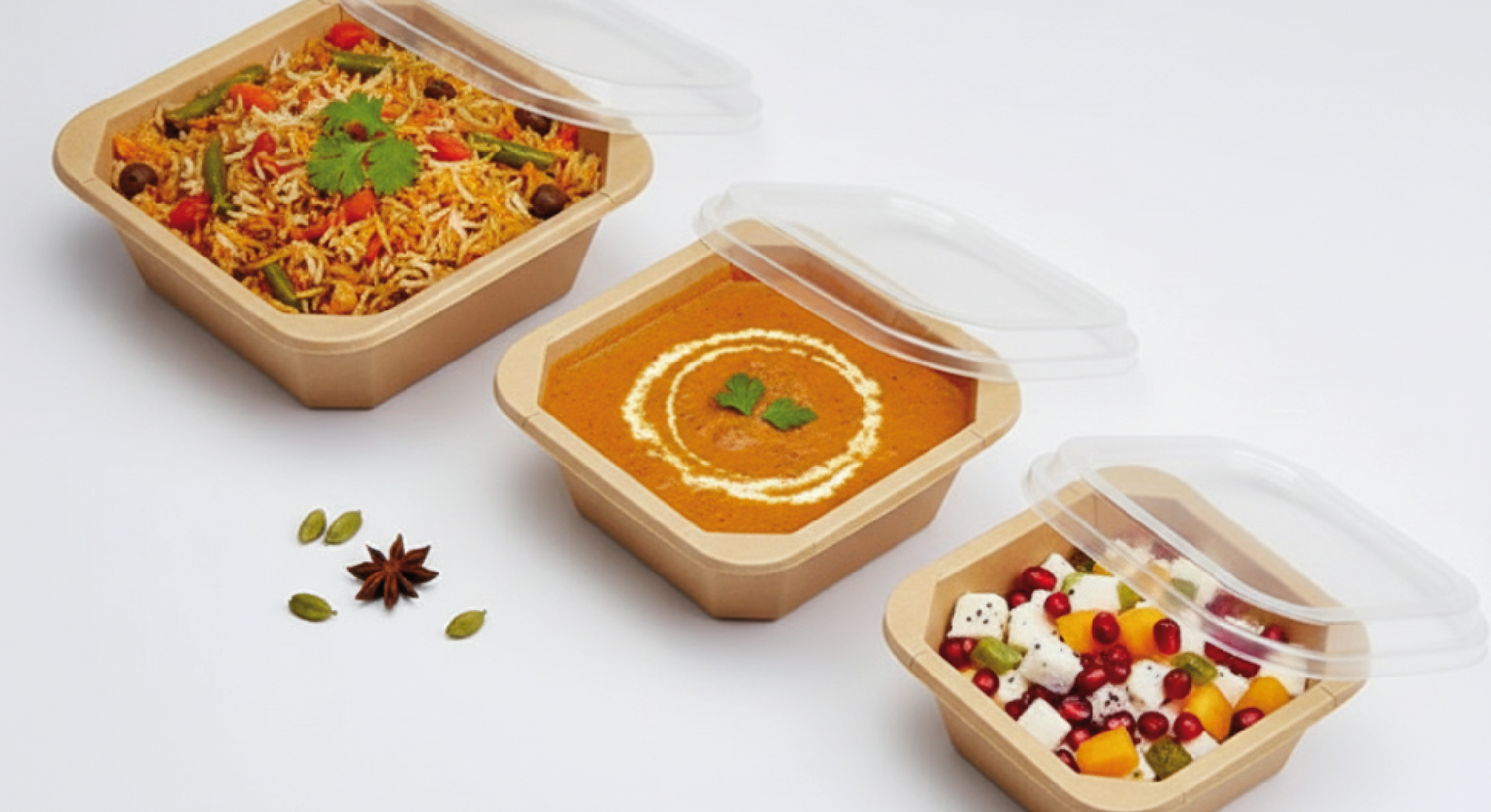 Octagon Disposable Bowls With Lid - Kaagat