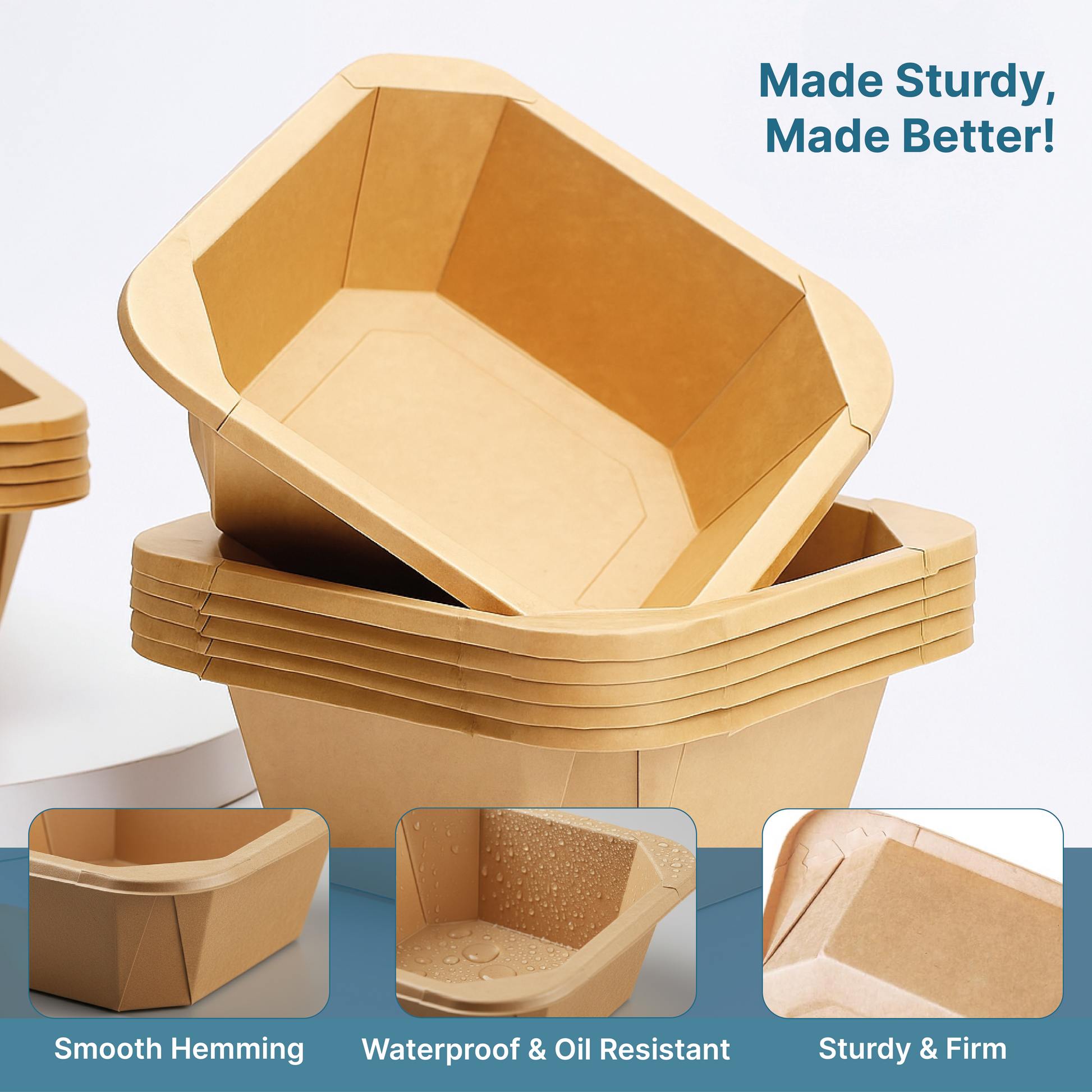 Octagon Disposable Bowls With Lid - Kaagat