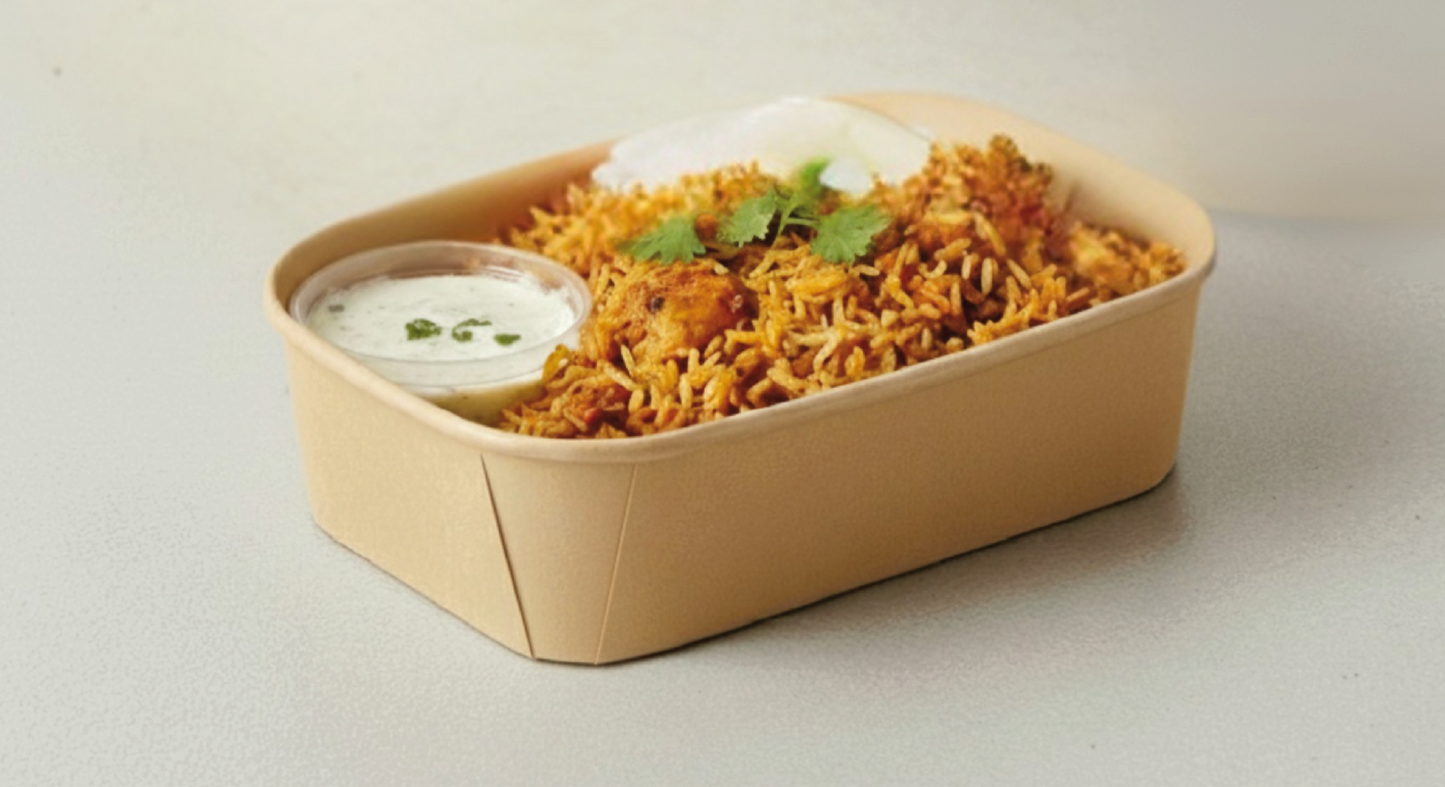 Disposable Rectangular Paper Container With Lid - Kaagat