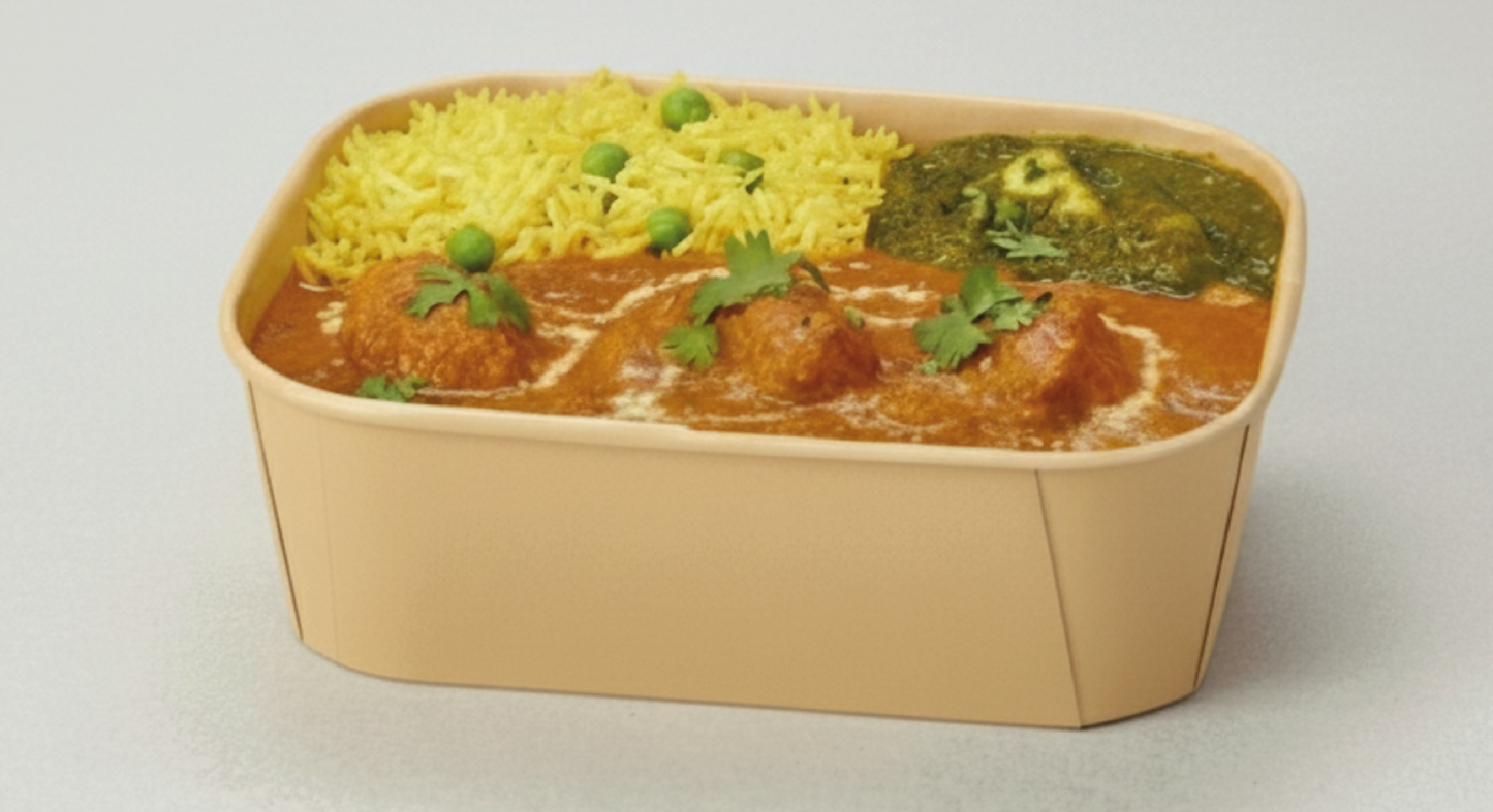 Disposable Rectangular Paper Container With Lid - Kaagat