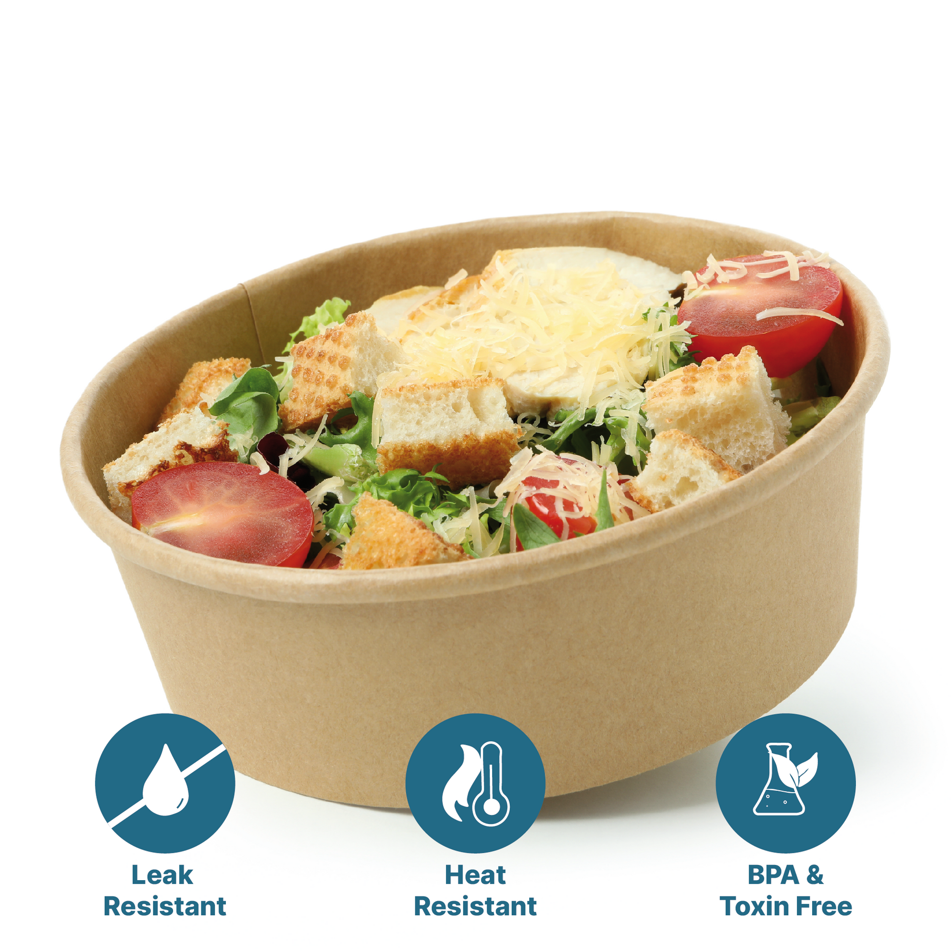 Disposable Round Paper Container With Lid - Kaagat