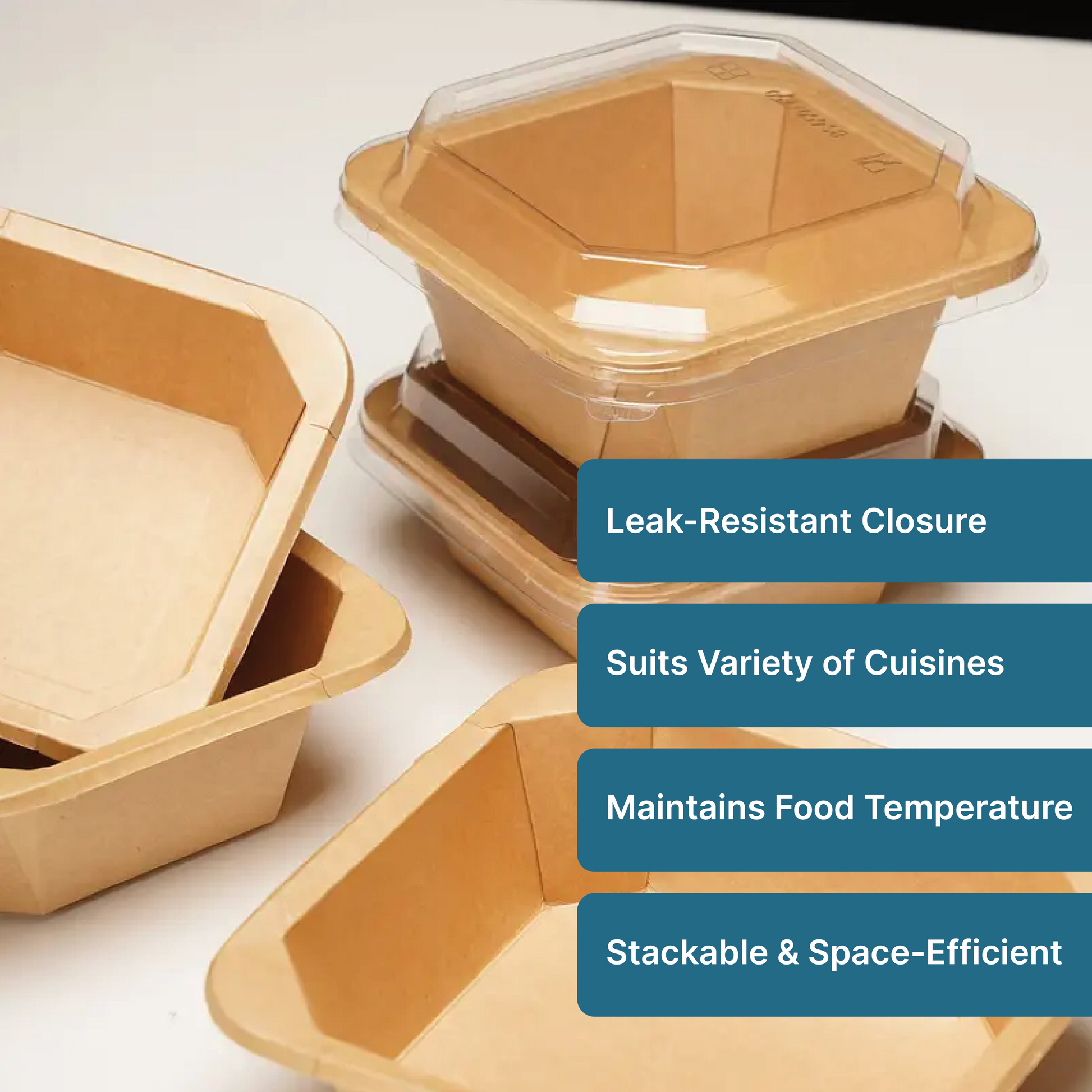 Octagon Disposable Bowls With Lid - Kaagat