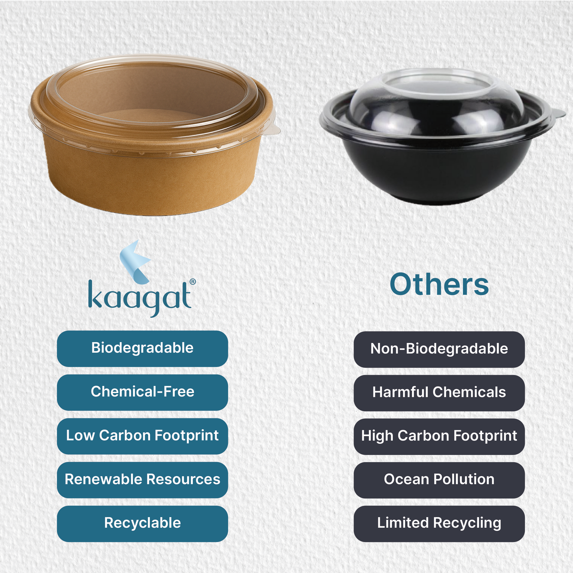 Disposable Round Paper Container With Lid - Kaagat