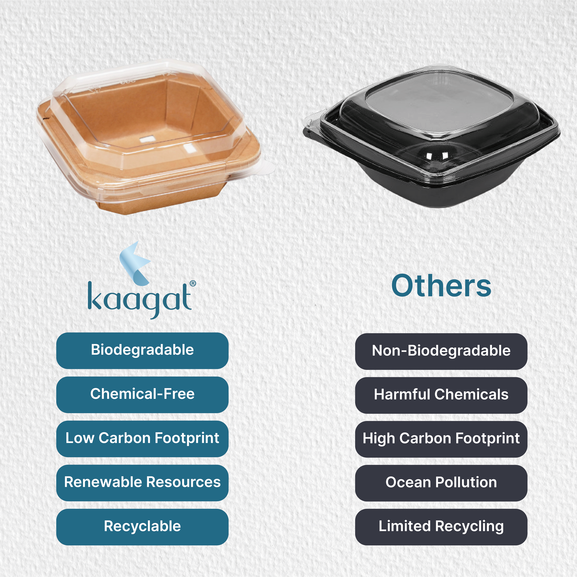 Octagon Disposable Bowls With Lid - Kaagat