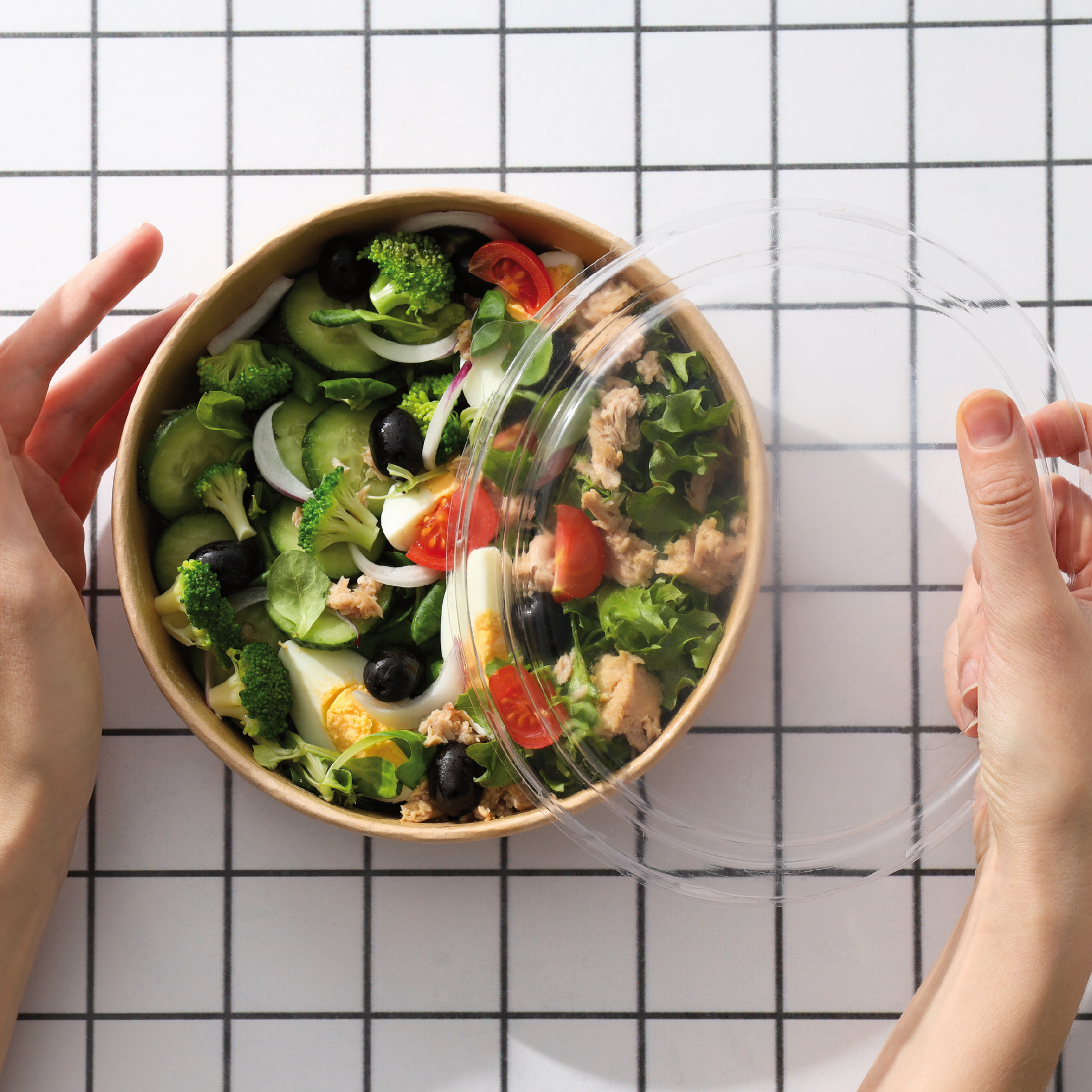 Disposable Round Paper Container With Lid - Kaagat