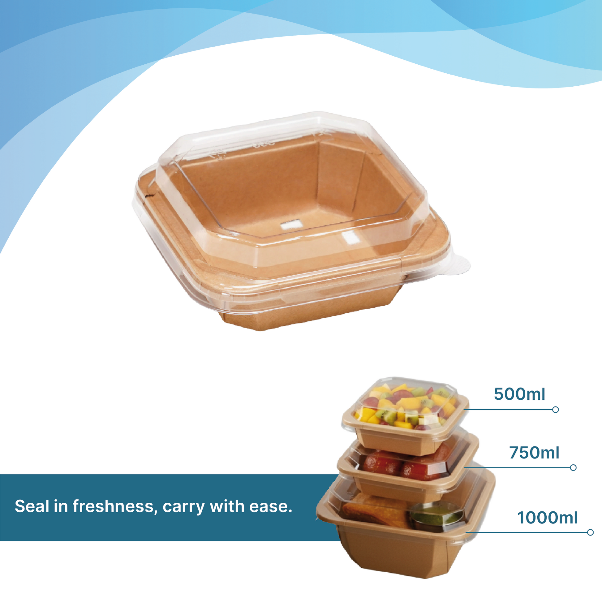 Octagon Disposable Bowls With Lid - Kaagat