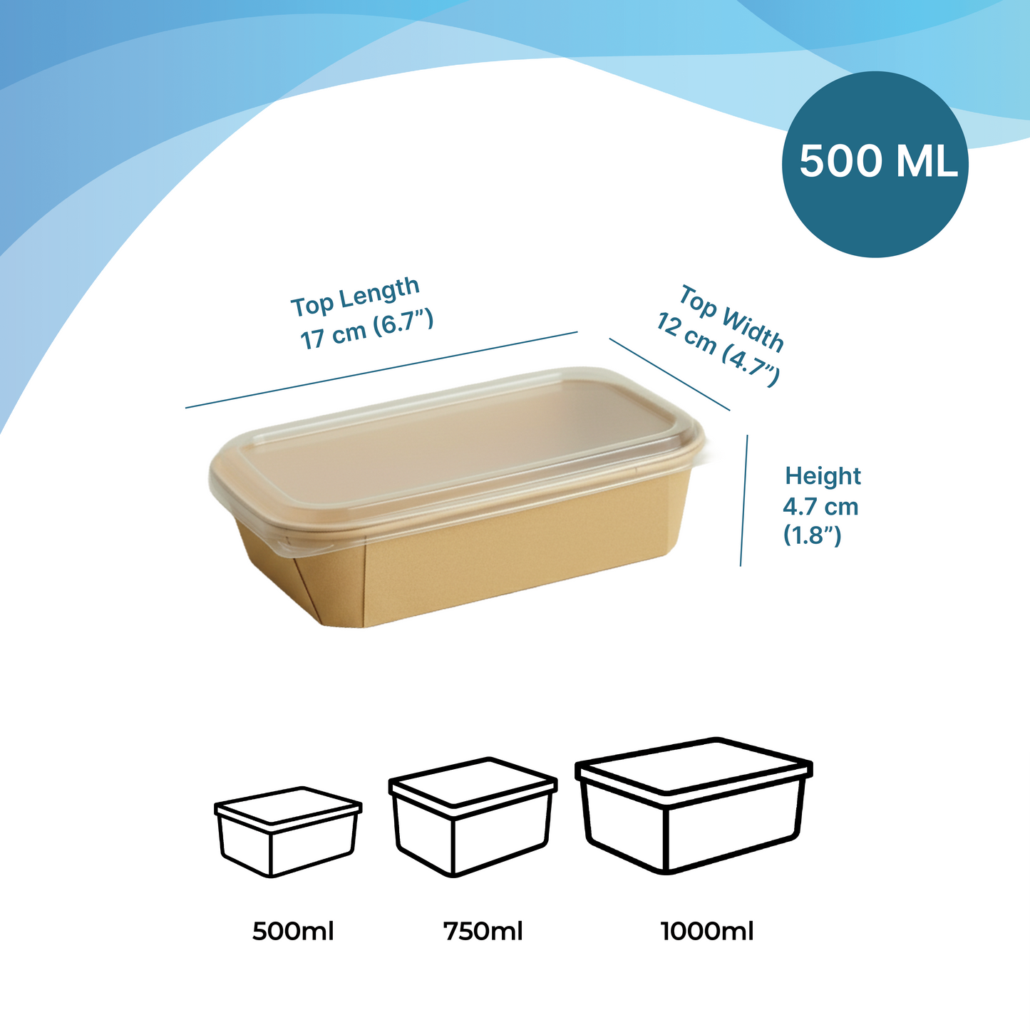 Disposable Rectangular Paper Container With Lid - Kaagat